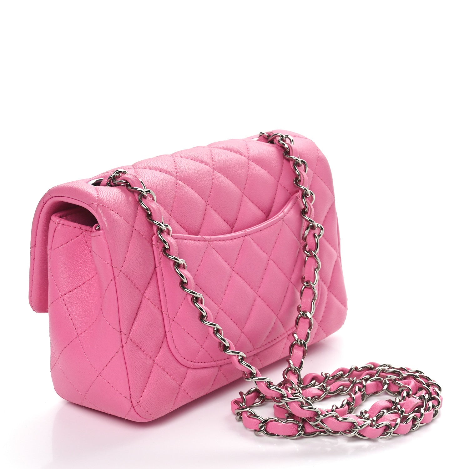 Chanel Lambskin Quilted Mini Rectangular Flap Pink 3 of 10