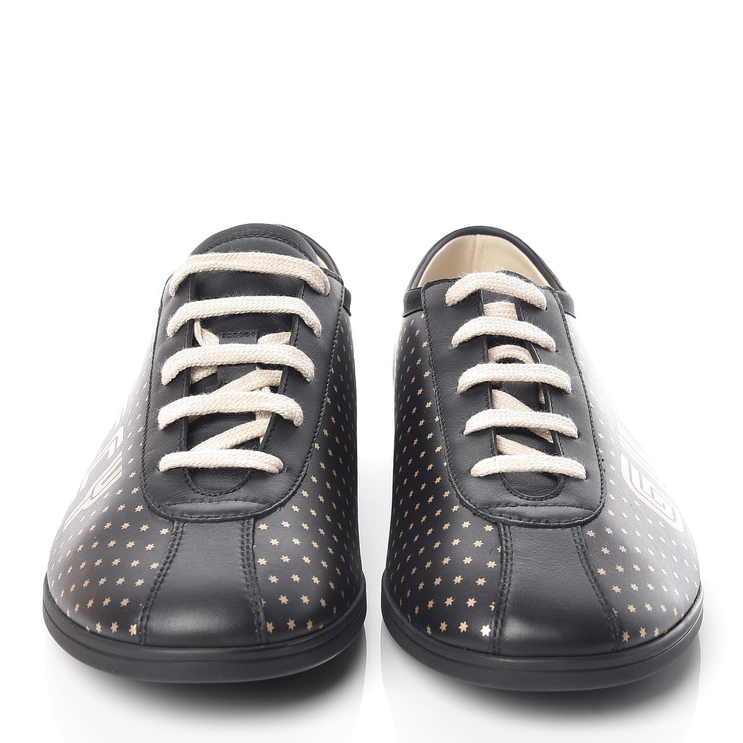 Gucci X SEGA Calfskin GUCCY Stars Mens Falacer Sneakers 9 Black 2 of 10