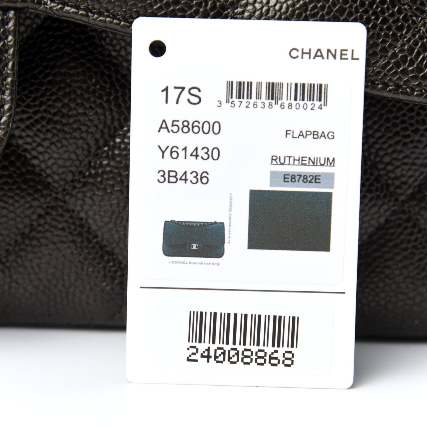 Caviar Quilted Jumbo Double Flap Dark Charcoal