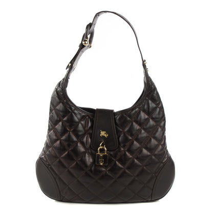 Burberry Leather Quilted Brook Hobo Brown 1 of 11