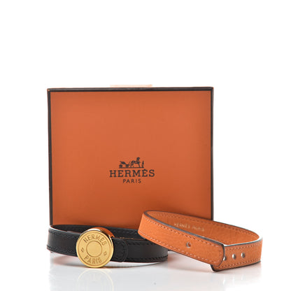 Hermes Chamonix Looping Interchangeable Single Tour Bracelet M Orange Black 7 of 7