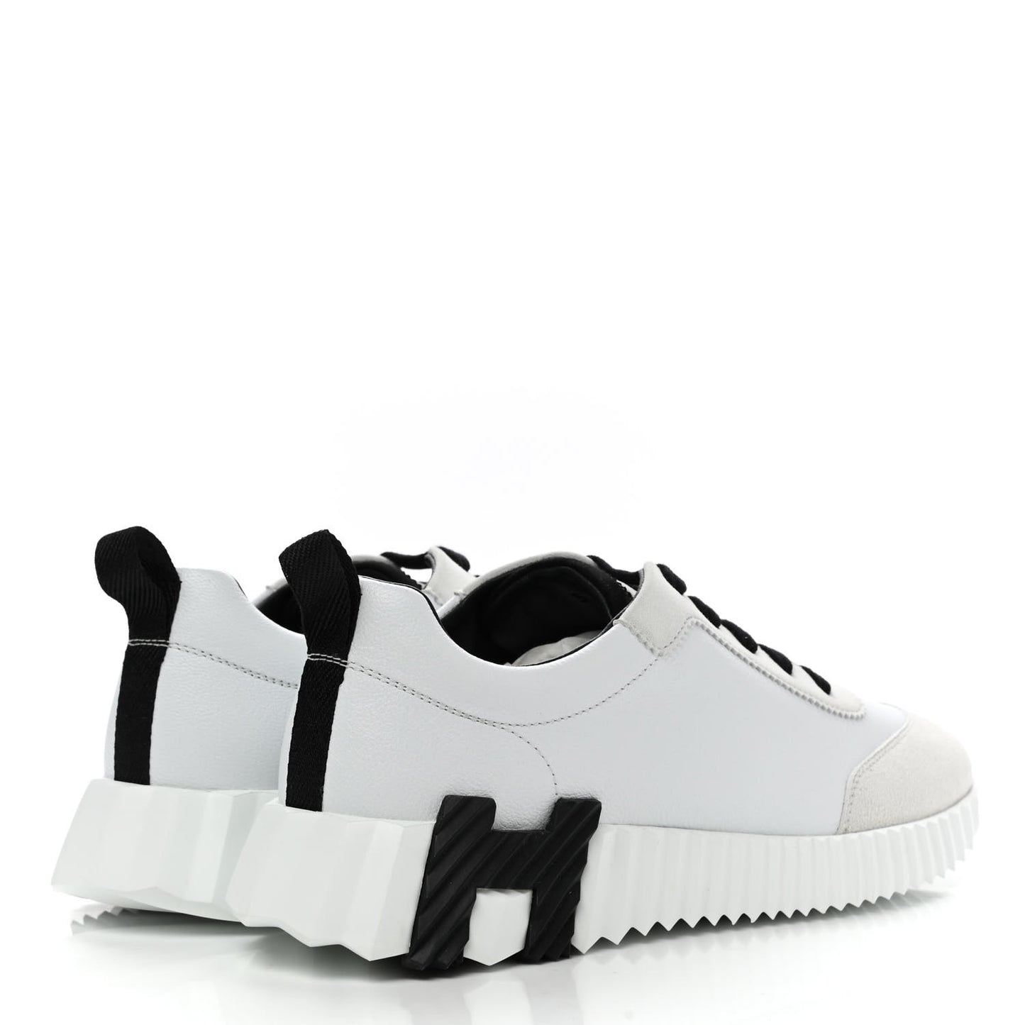 Goatskin Suede Goatskin Bouncing Sneakers 37 White Black