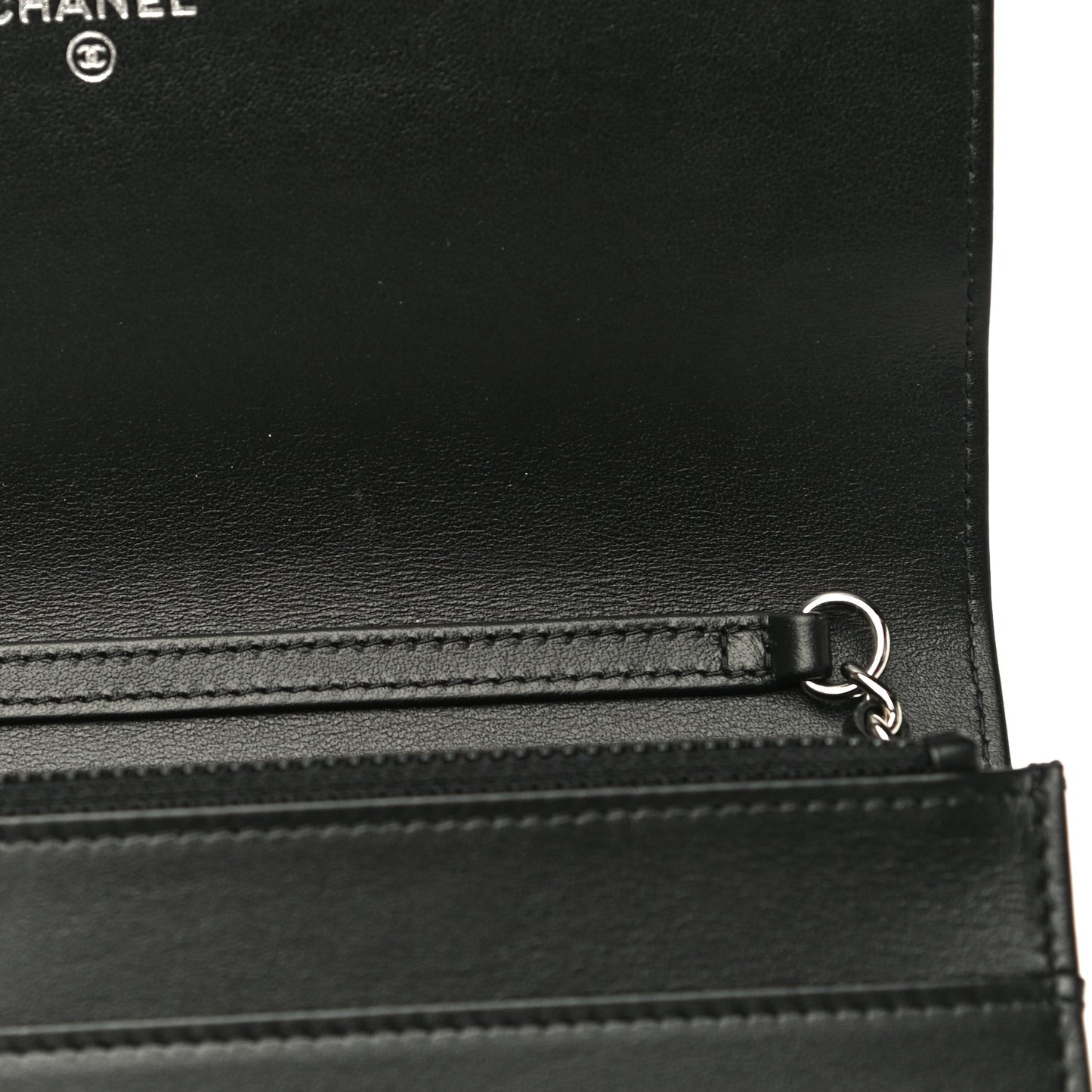 Caviar Camellia Embossed Wallet On Chain WOC Black