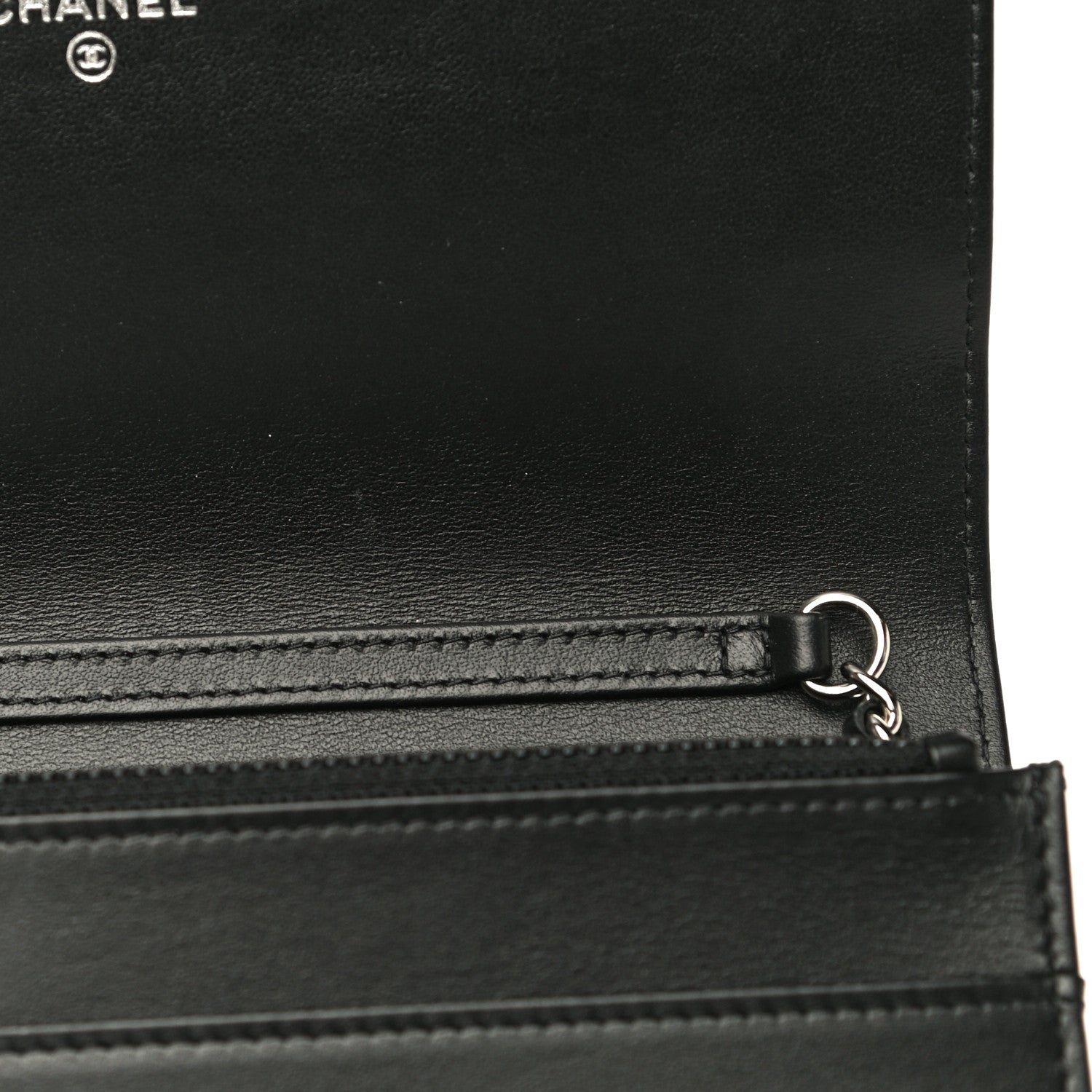 Chanel Caviar Camellia Embossed Wallet On Chain WOC Black 20 of 23