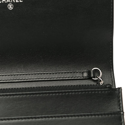 Chanel Caviar Camellia Embossed Wallet On Chain WOC Black 20 of 23