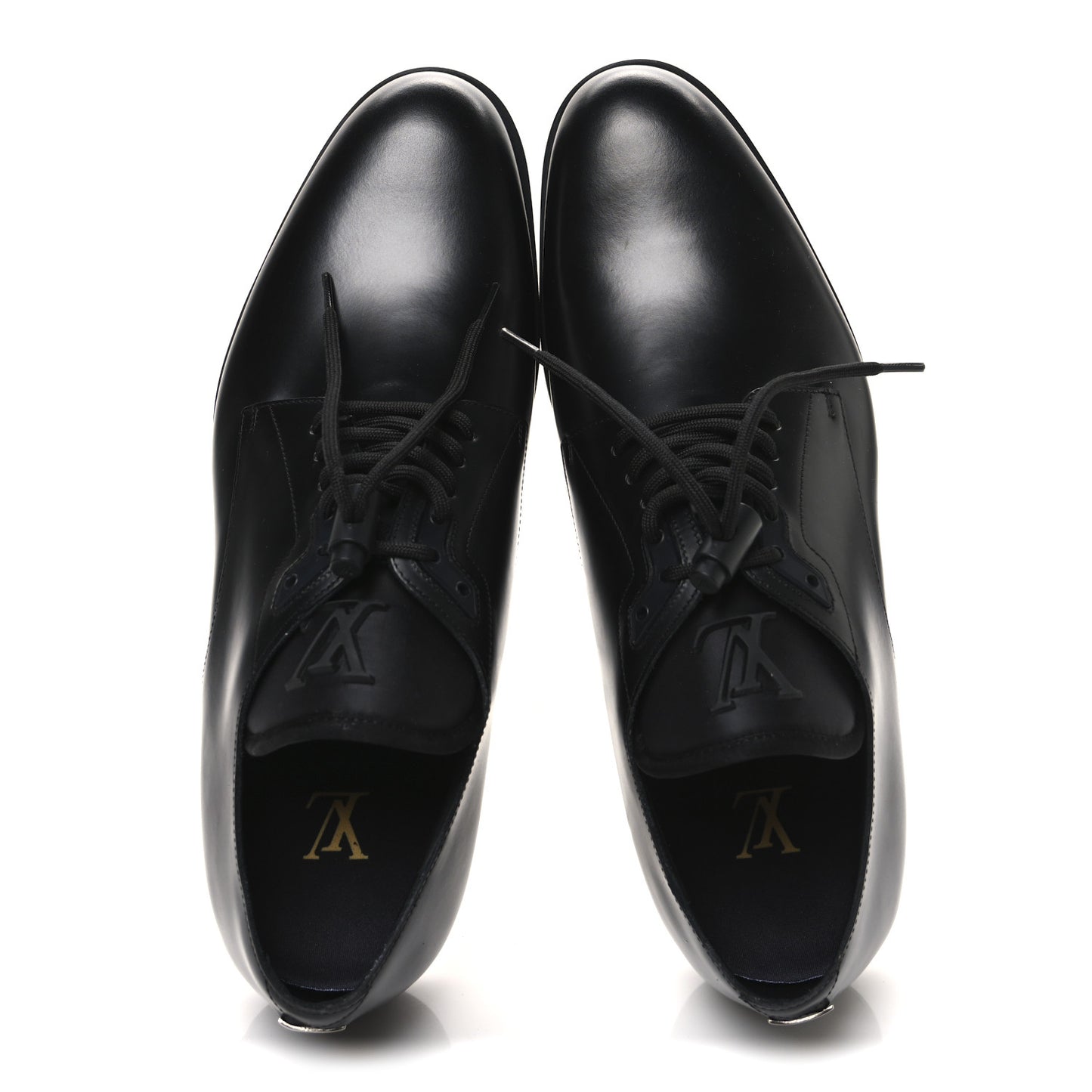 Calfskin Mens Formal Derby Shoes 8 Black
