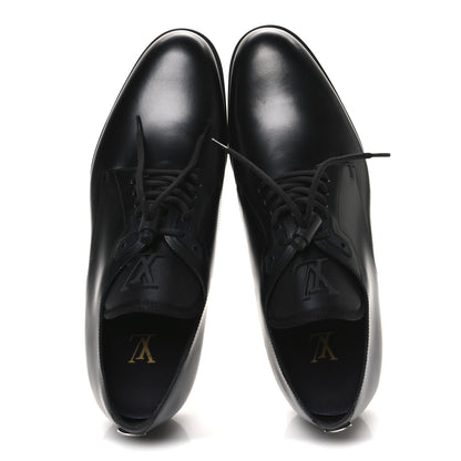Louis Vuitton Calfskin Mens Formal Derby Shoes 8 Black 2 of 10