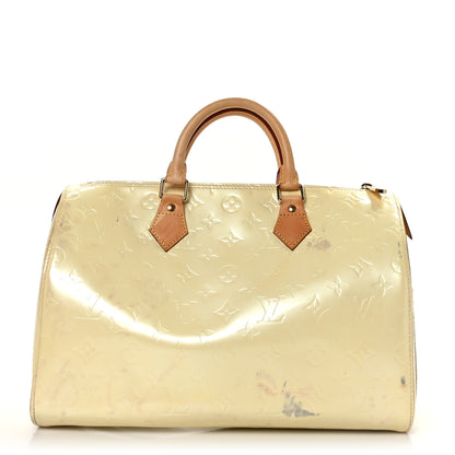 Louis Vuitton Vernis Speedy 30 Blanc Corail 1 of 11