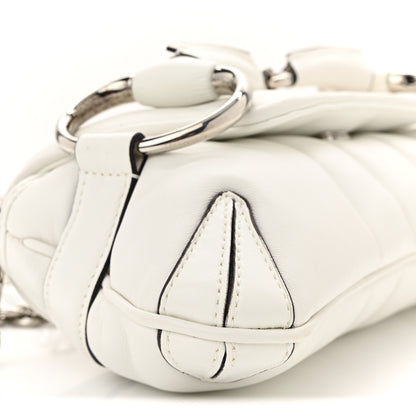 Gucci Nappa Vertical Matelasse Small Maxi Horsebit Chain Shoulder Bag Great White 9 of 12