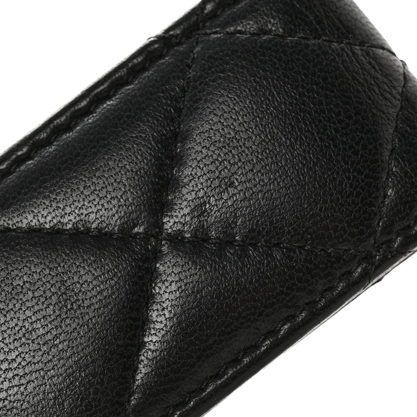 Lambskin Quilted Money Clip Black