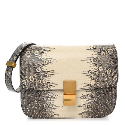 Celine Lizard Medium Classic Box Flap Bag Natural 1 of 9