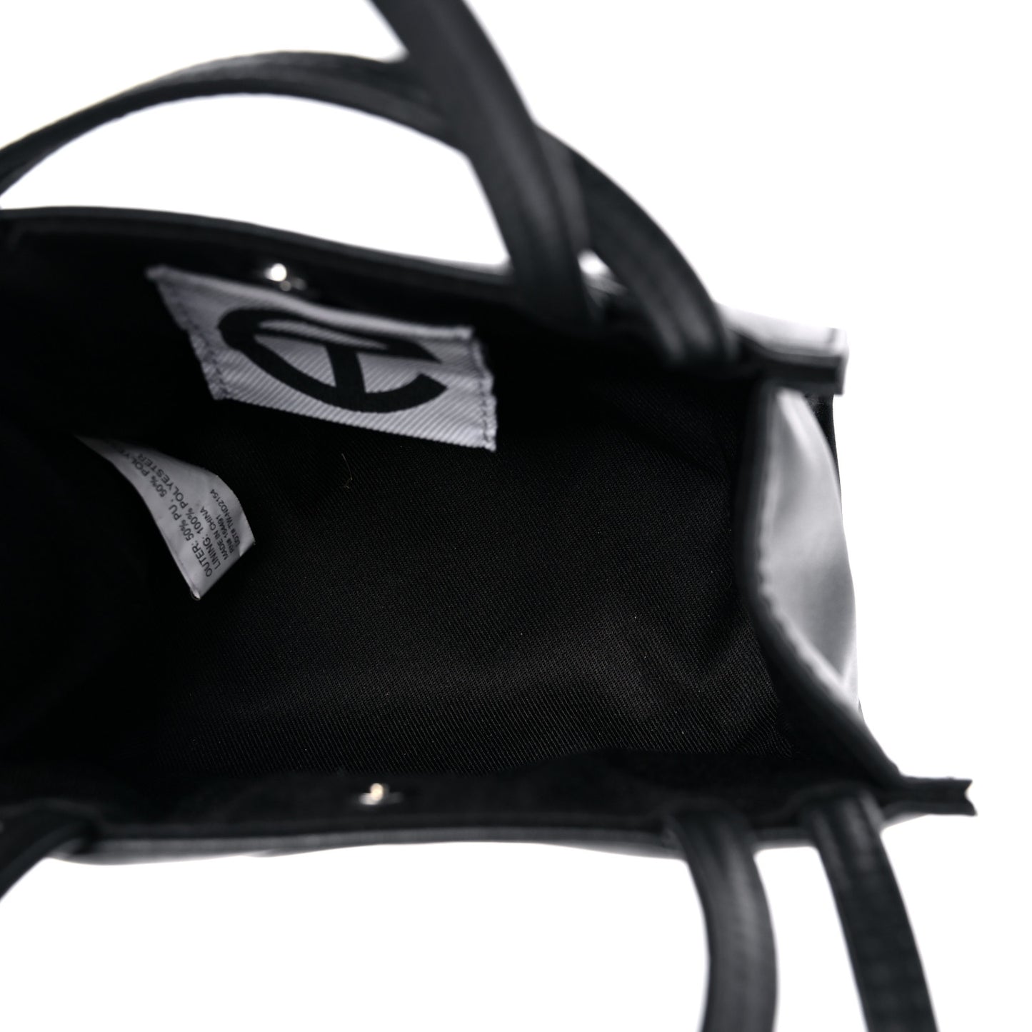 Vegan Leather Small Shopping Bag Black