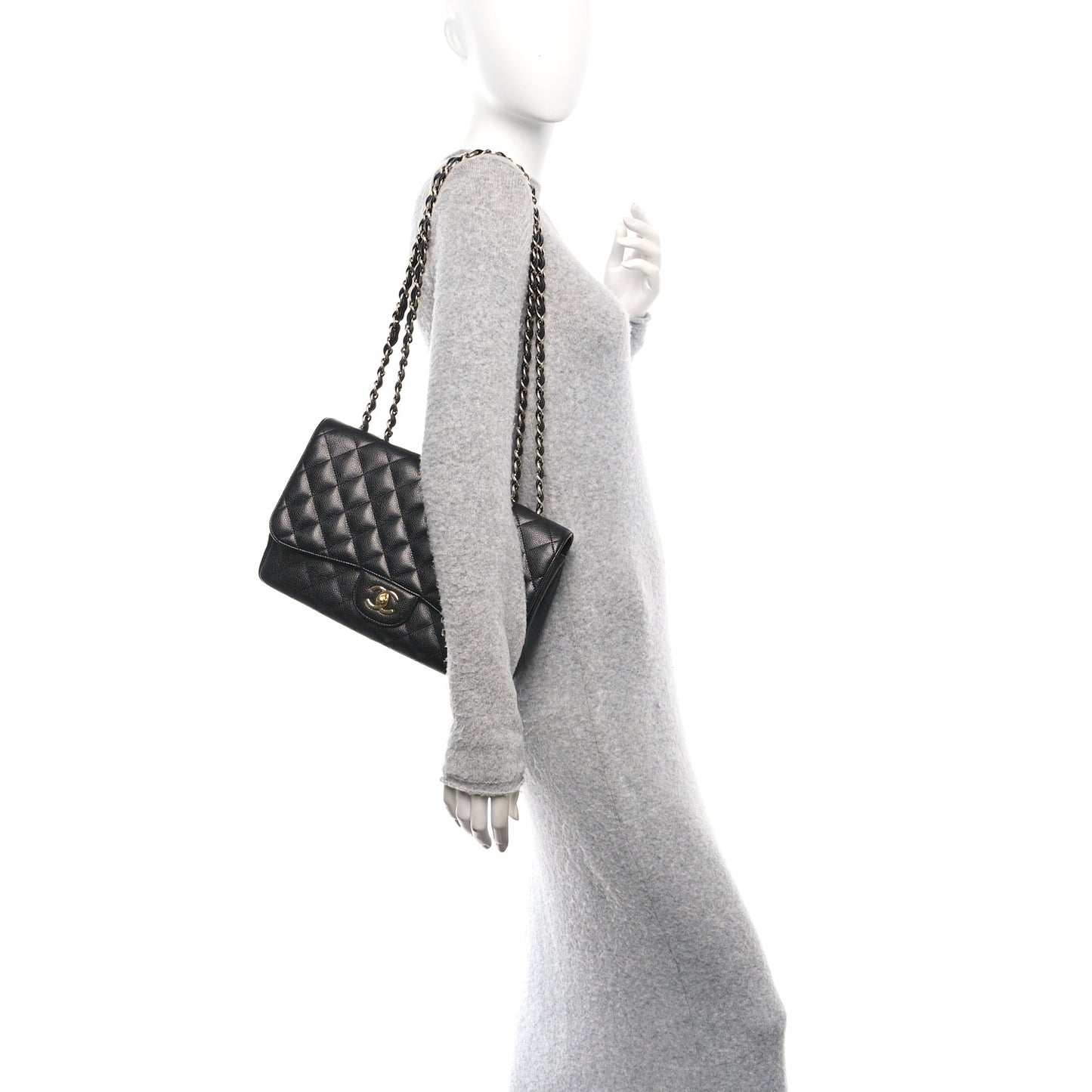 Caviar Quilted Jumbo Single Flap Black