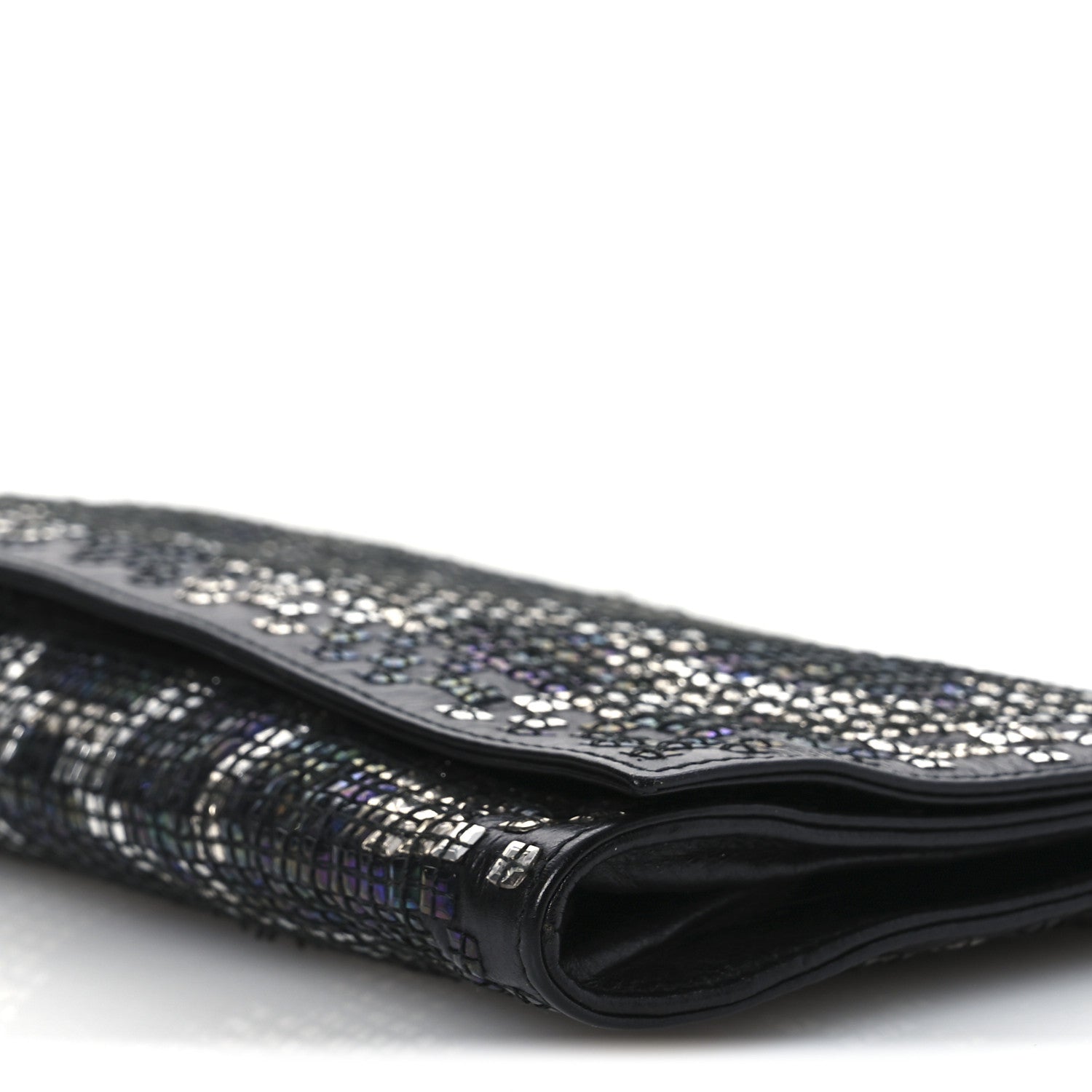 Gucci Calfskin Studded Evening Clutch  Black Silver 10 of 11
