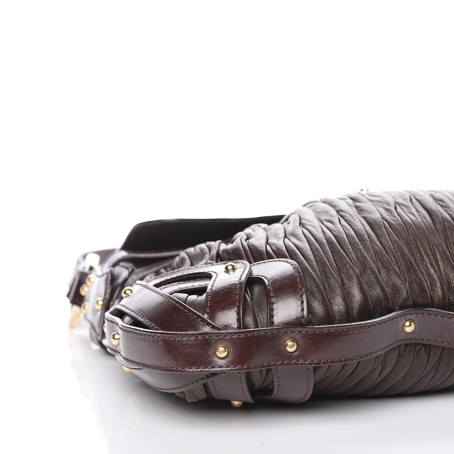 Nappa Pleated Shoulder Bag Testa di Moro