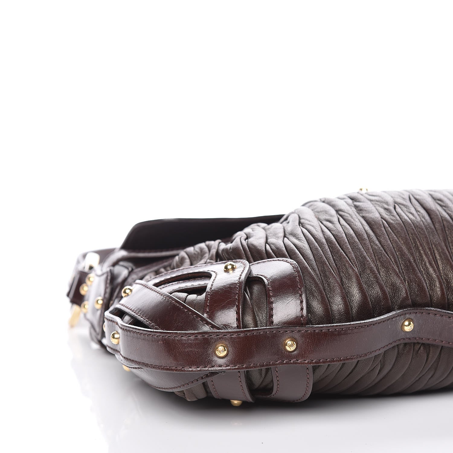 Fendi Nappa Pleated Shoulder Bag Testa di Moro 5 of 14