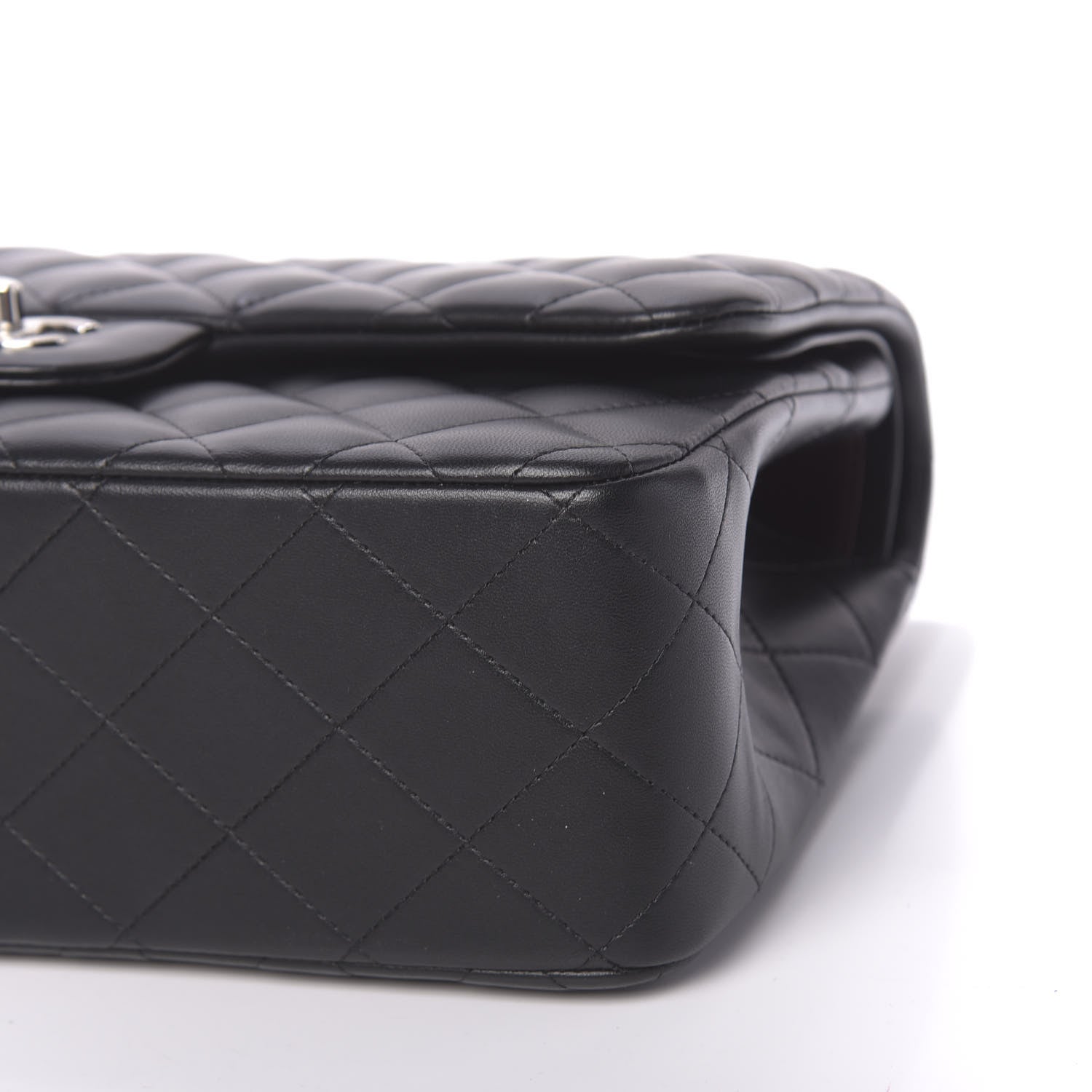 Chanel Lambskin Quilted Jumbo Double Flap Black 11 of 12