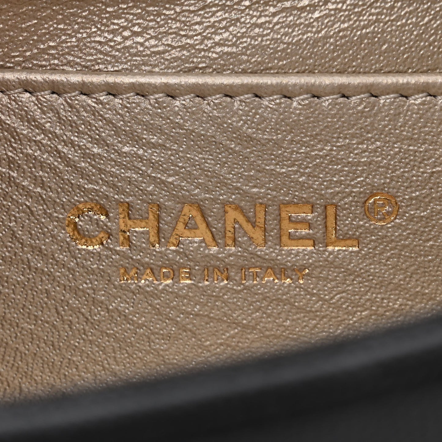 Grained Calfskin Embroidered Captain Gold Belt Bag Black