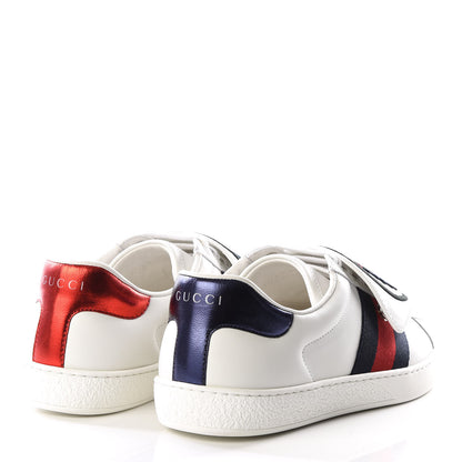 Gucci Calfskin Web Wolf Embroidered Mens Ace Sneakers 5 White 4 of 10