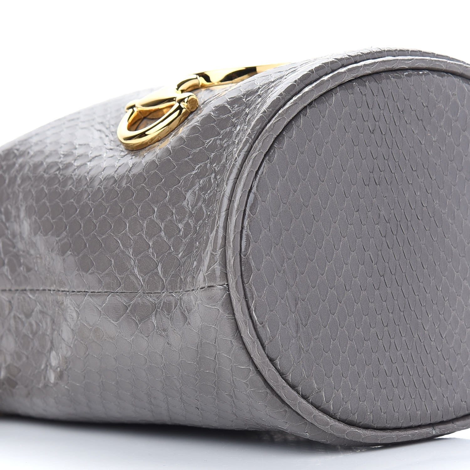 Gucci Snakeskin Mini Zumi Bucket Bag Dusty Grey 8 of 9