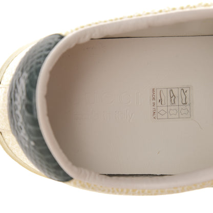 Gucci Grained Calfskin Ayers Mens Ace Sneakers 9.5 White Verde Rosso 6 of 10