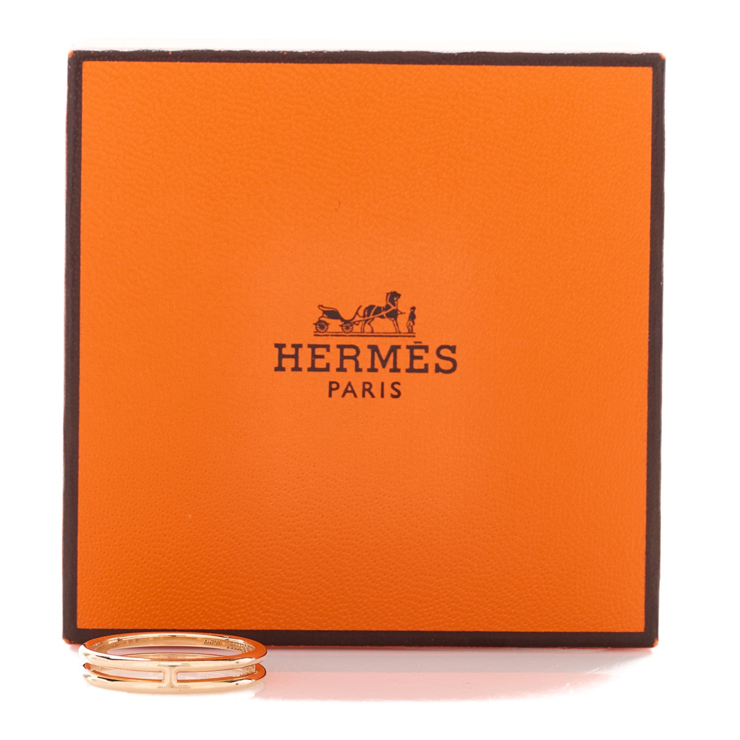 Hermes 18K Rose Gold Ariane Wedding Band Ring 54 7 5 of 5