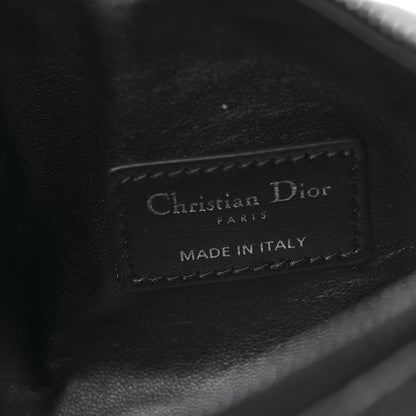 Christian Dior Calfskin Macrocannage Small Diortravel Nomad Pouch Black 6 of 9