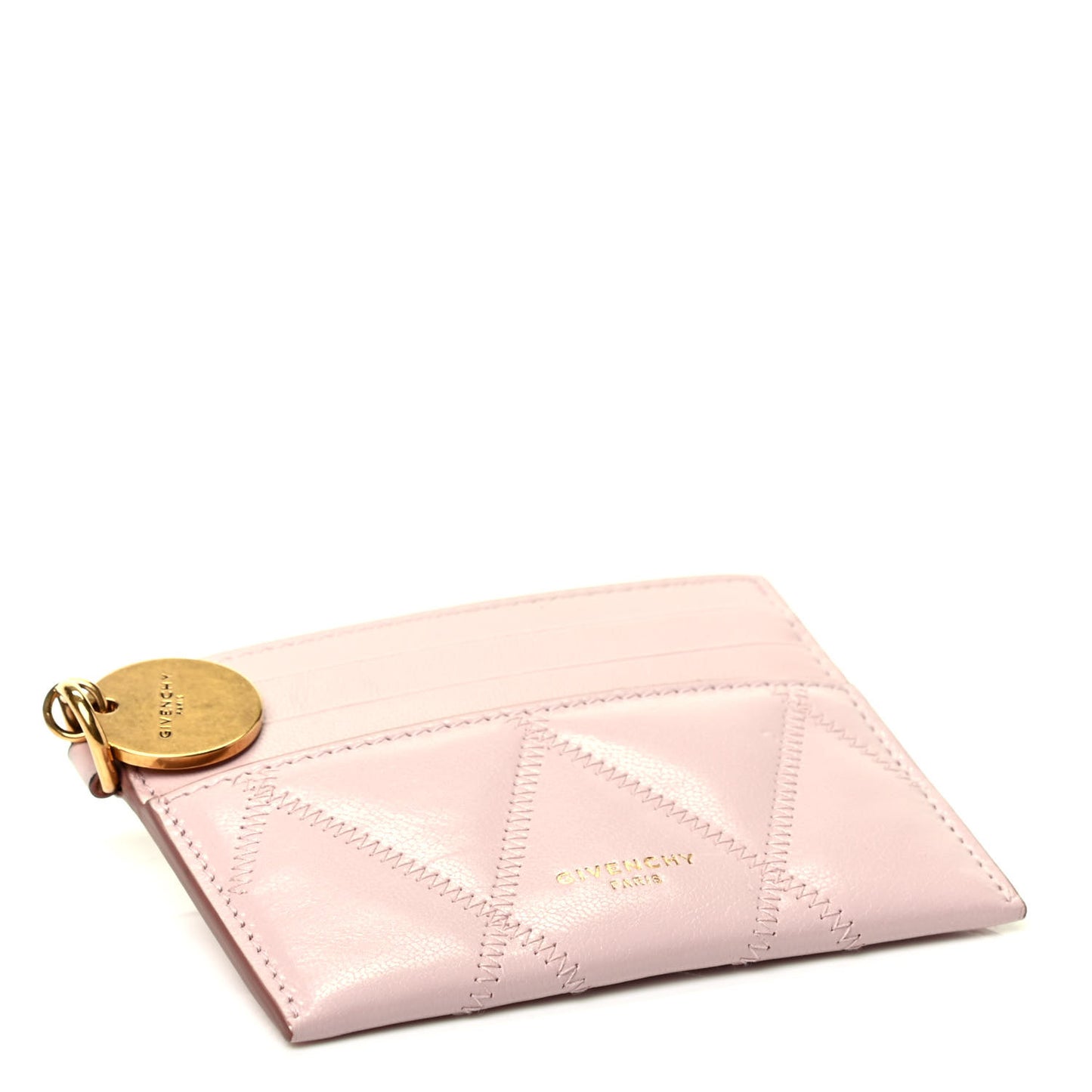 Goatskin Diamond Quilted GV3 Card Holder Pink