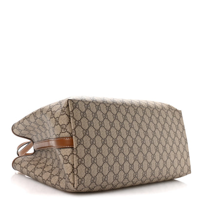 Gucci GG Supreme Monogram Emblem Large Tote Bag Beige Ebony Sundial 4 of 10