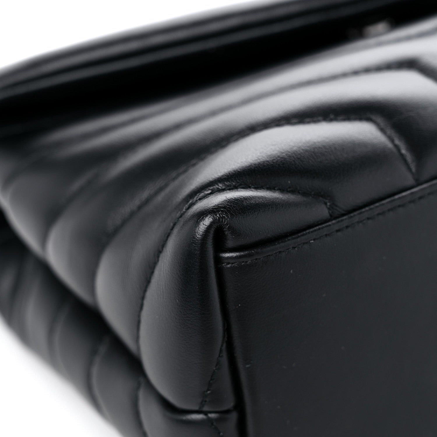 Saint Laurent Calfskin Y Quilted Monogram Monochrome Small Loulou Chain Satchel Black 8 of 15