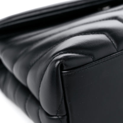 Saint Laurent Calfskin Y Quilted Monogram Monochrome Small Loulou Chain Satchel Black 8 of 15