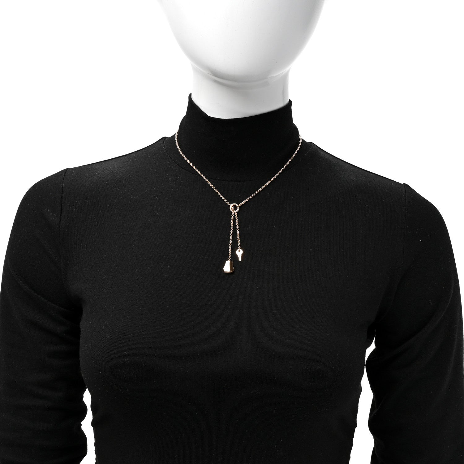 Hermes 18K Rose Gold PM Kelly Clochette Necklace 3 of 12