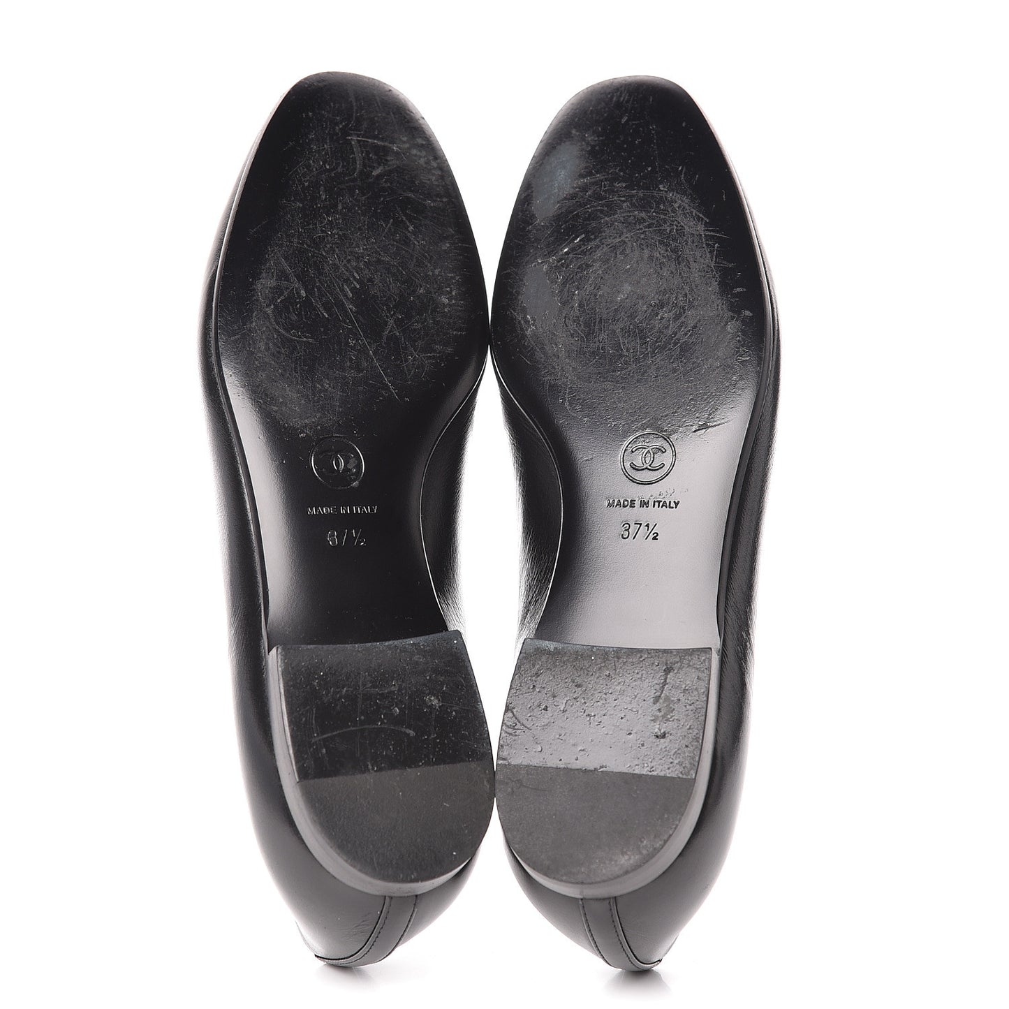 Lambskin CC Mocassin Loafers 37.5 Black