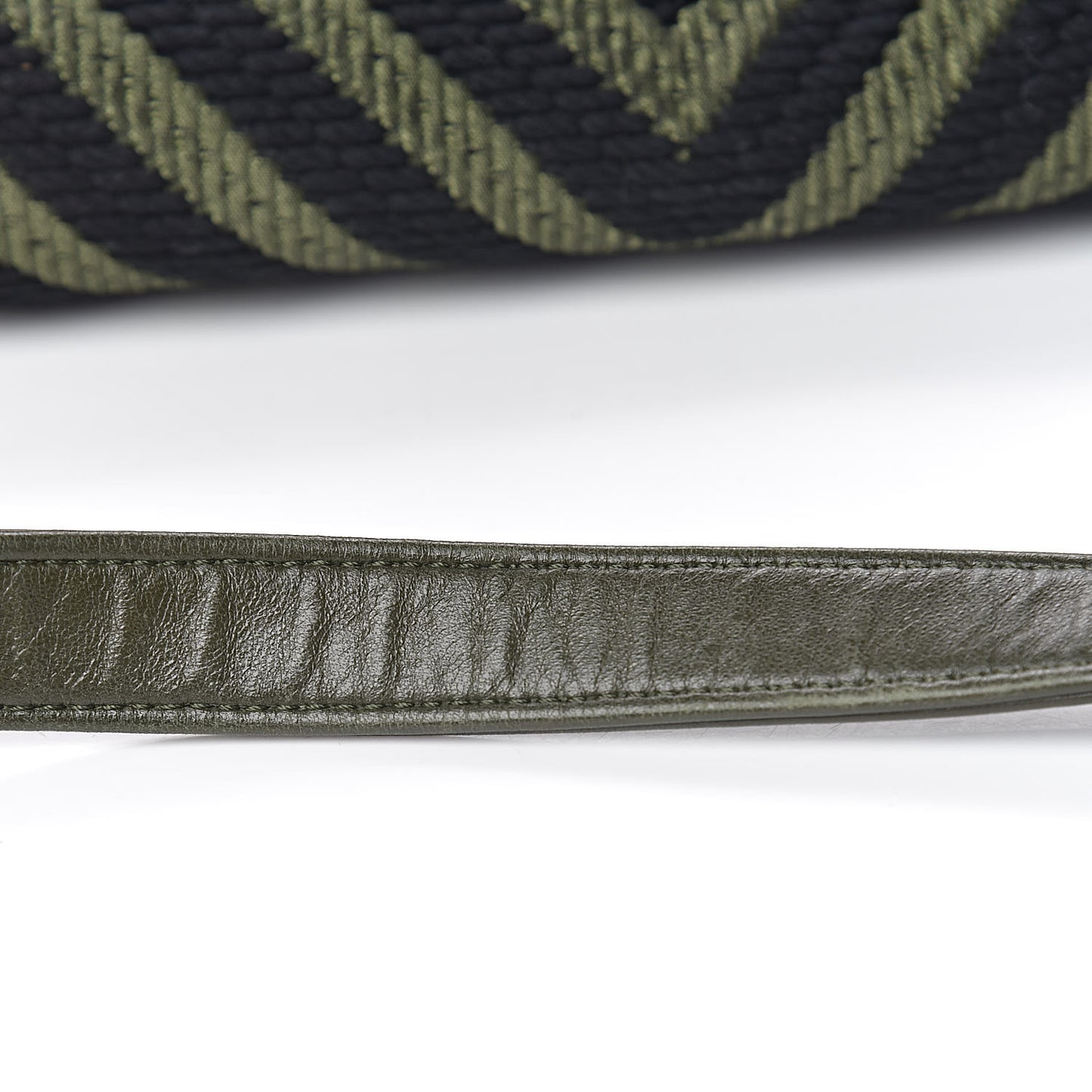 Fabric Chevron Braided Medium Boy Flap Black Dark Green