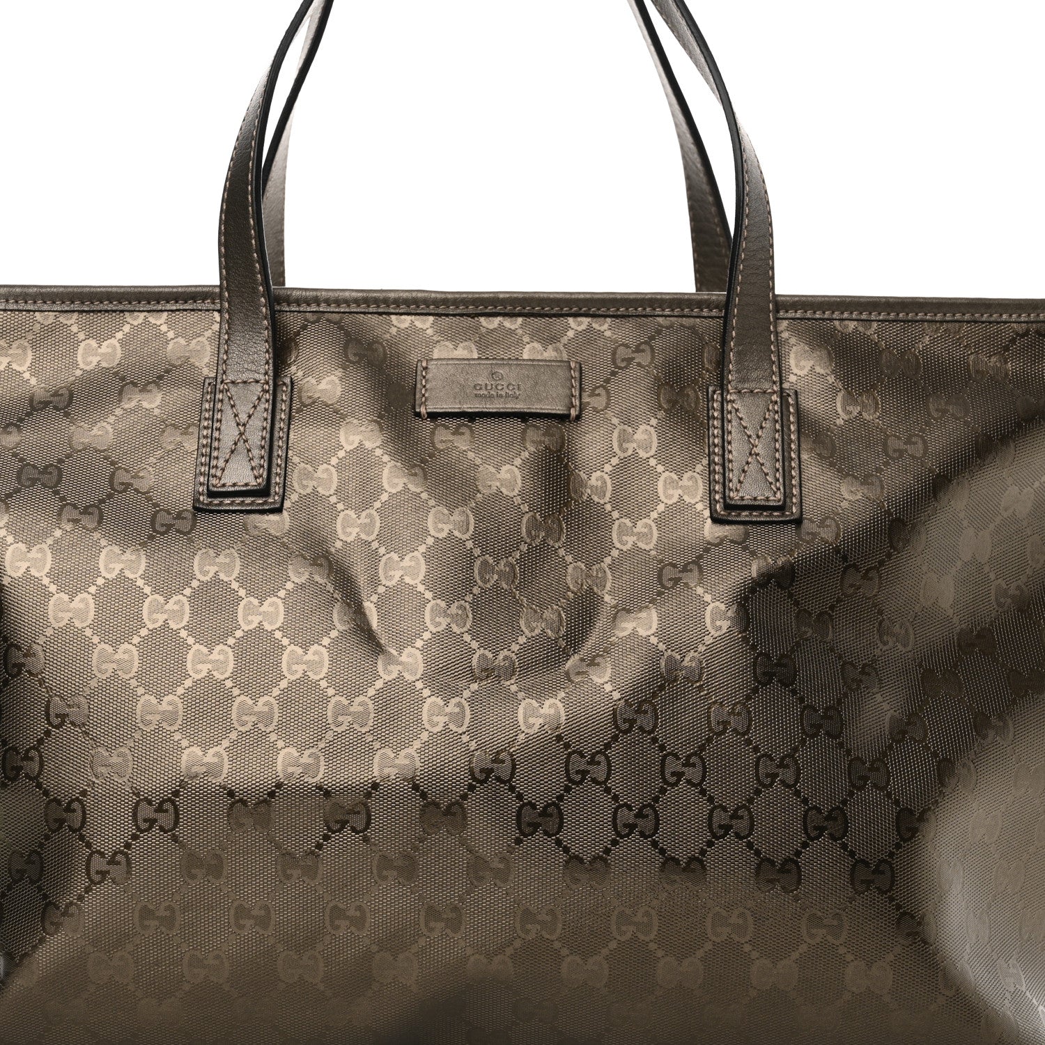 Gucci Imprime Monogram Medium Zippered Shopping Tote Pewter 8 of 11