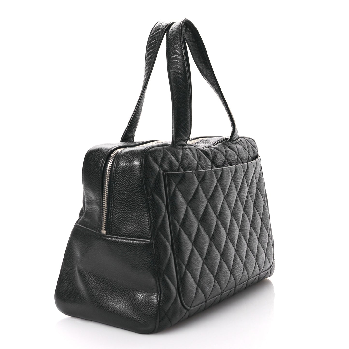 Caviar Quilted Bowler Black