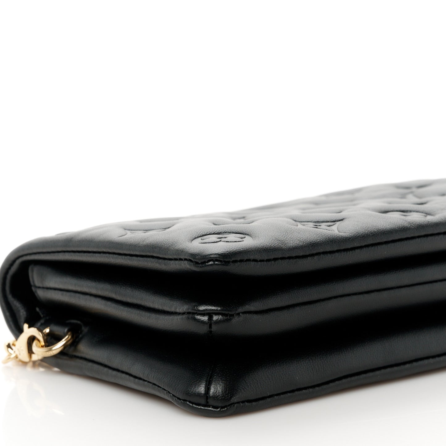 Lambskin Embossed Monogram Pochette Coussin Black