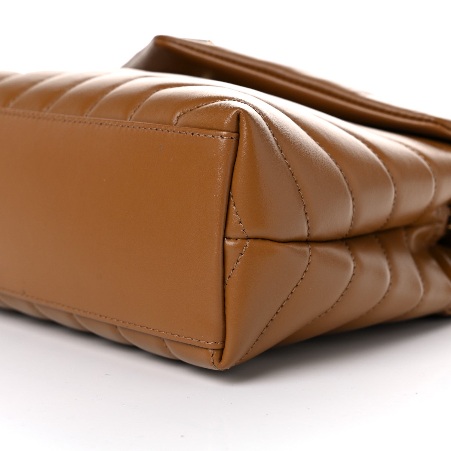 Saint Laurent Calfskin Y Quilted Monogram Small Loulou Chain Satchel Dark Natural 10 of 11