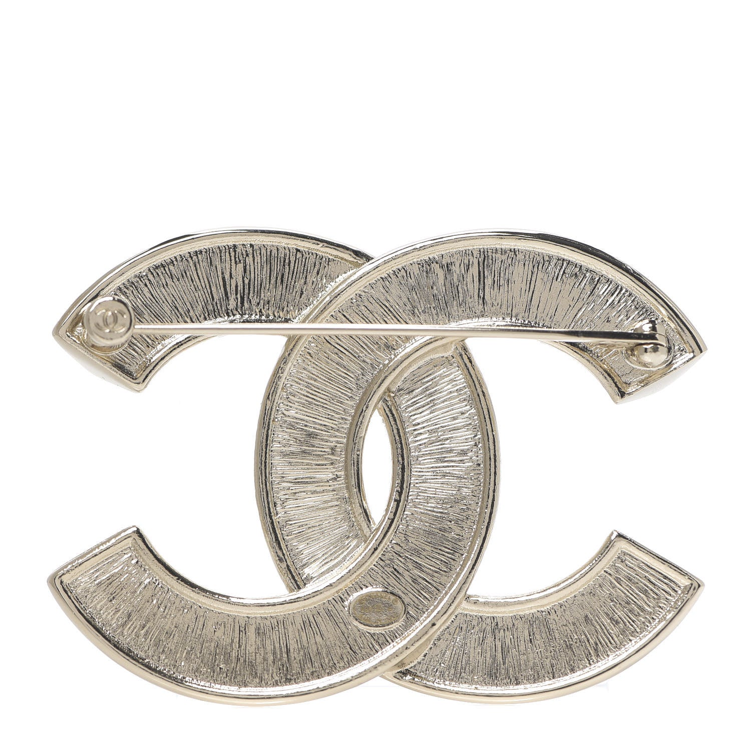 Chanel Crystal Pearl Chain Mania CC Brooch Gold 2 of 3