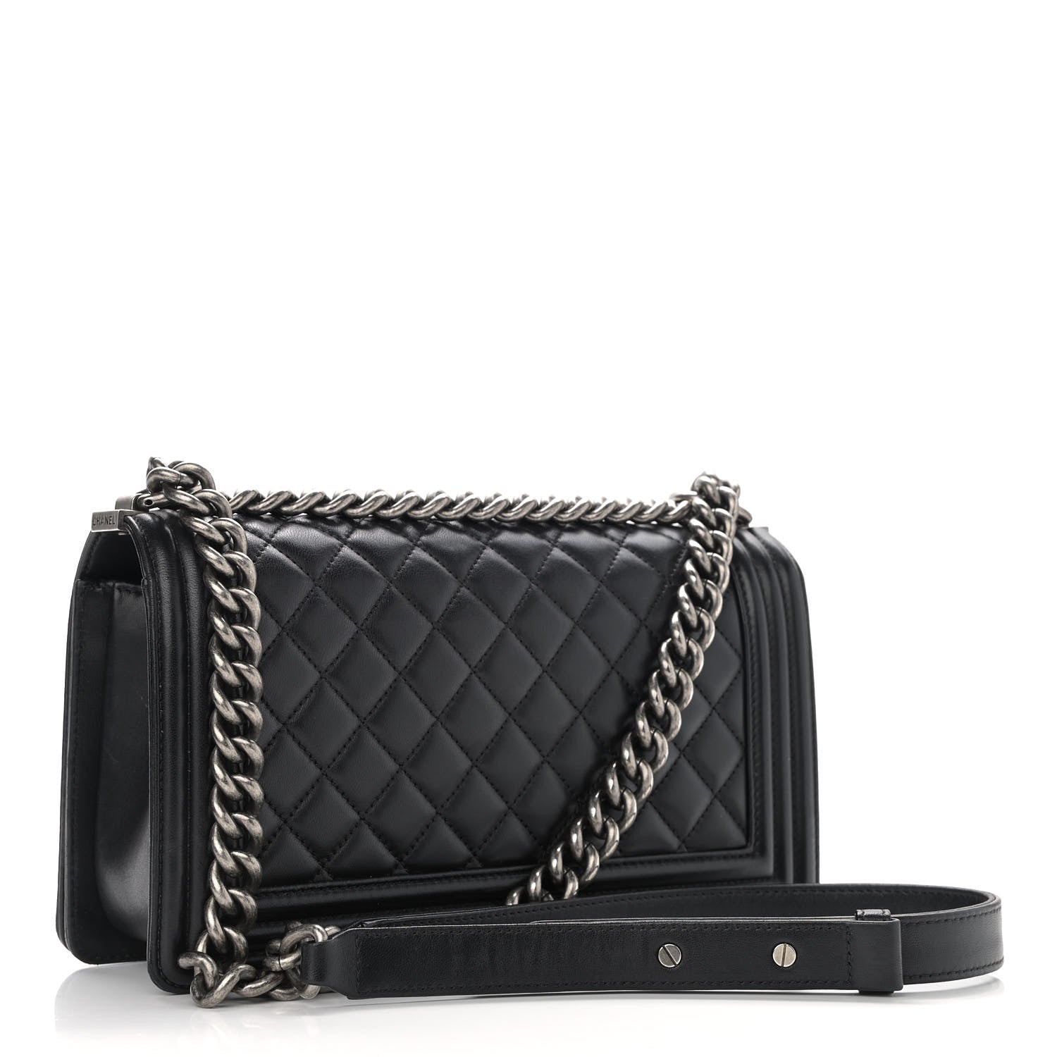 Chanel Lambskin Quilted Medium Boy Flap Black 3 of 12