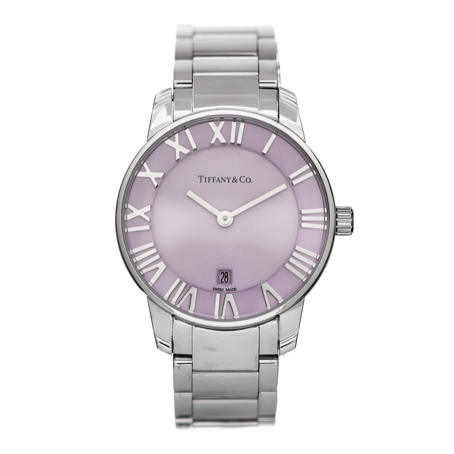 Tiffany Stainless Steel 31mm Atlas 2-Hand Quartz Watch Mauve 1 of 5