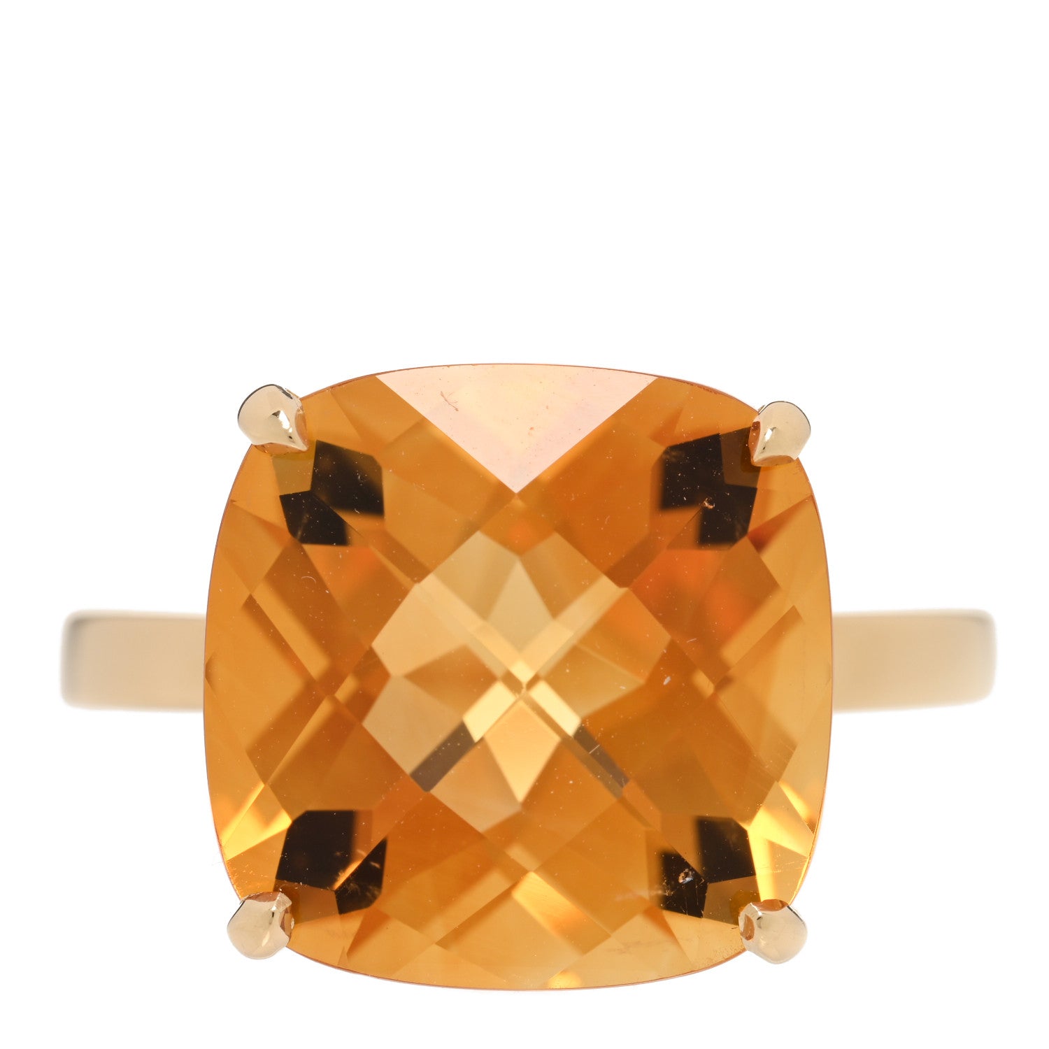 Tiffany 18K Yellow Gold Citrine Sparklers Cocktail Ring 60 9 1 of 4