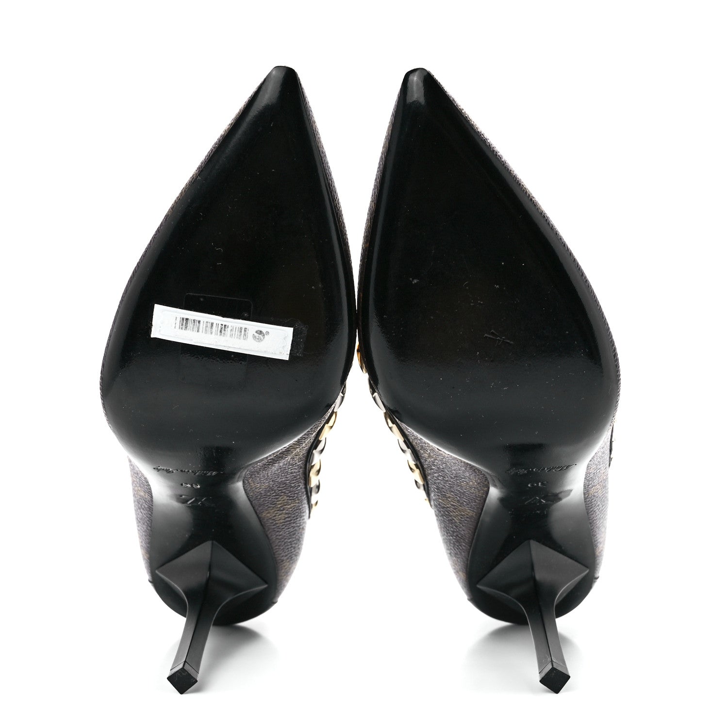 Louis Vuitton Calfskin Monogram Eldorado Pumps 39 Cacao 5 of 8