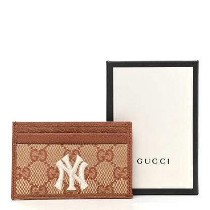 Gucci X MLB GG Monogram NY Yankees Card Holder Beige Ruggine Ivory 7 of 7