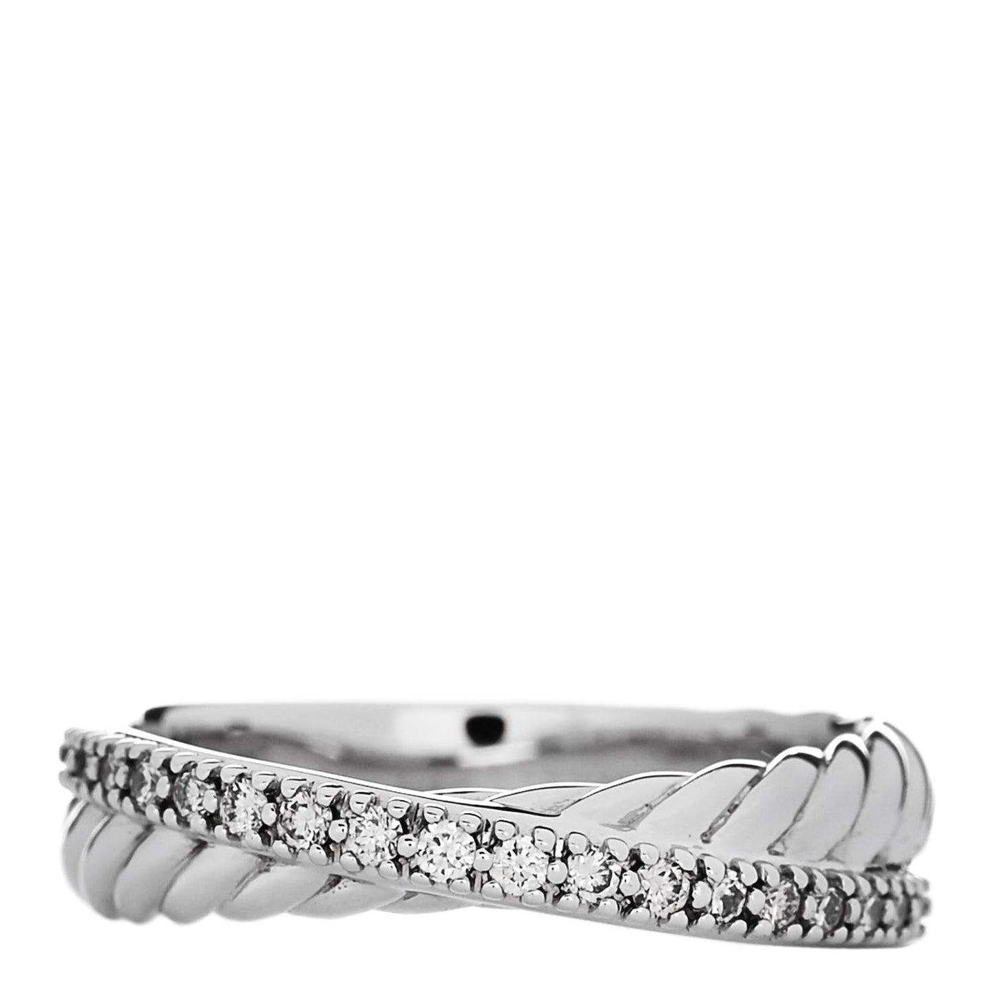 Sterling Silver Diamond 5mm Crossover Ring 55 7.25