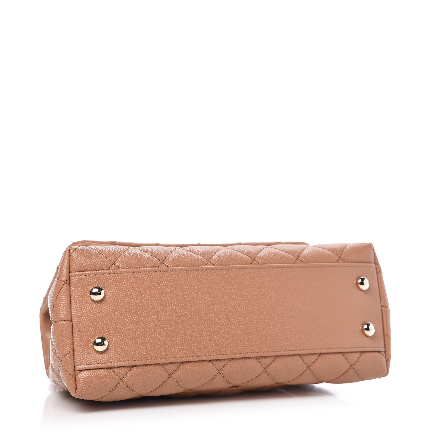 Chanel Caviar Quilted Lizard Embossed Mini Coco Handle Flap Brown 4 of 10