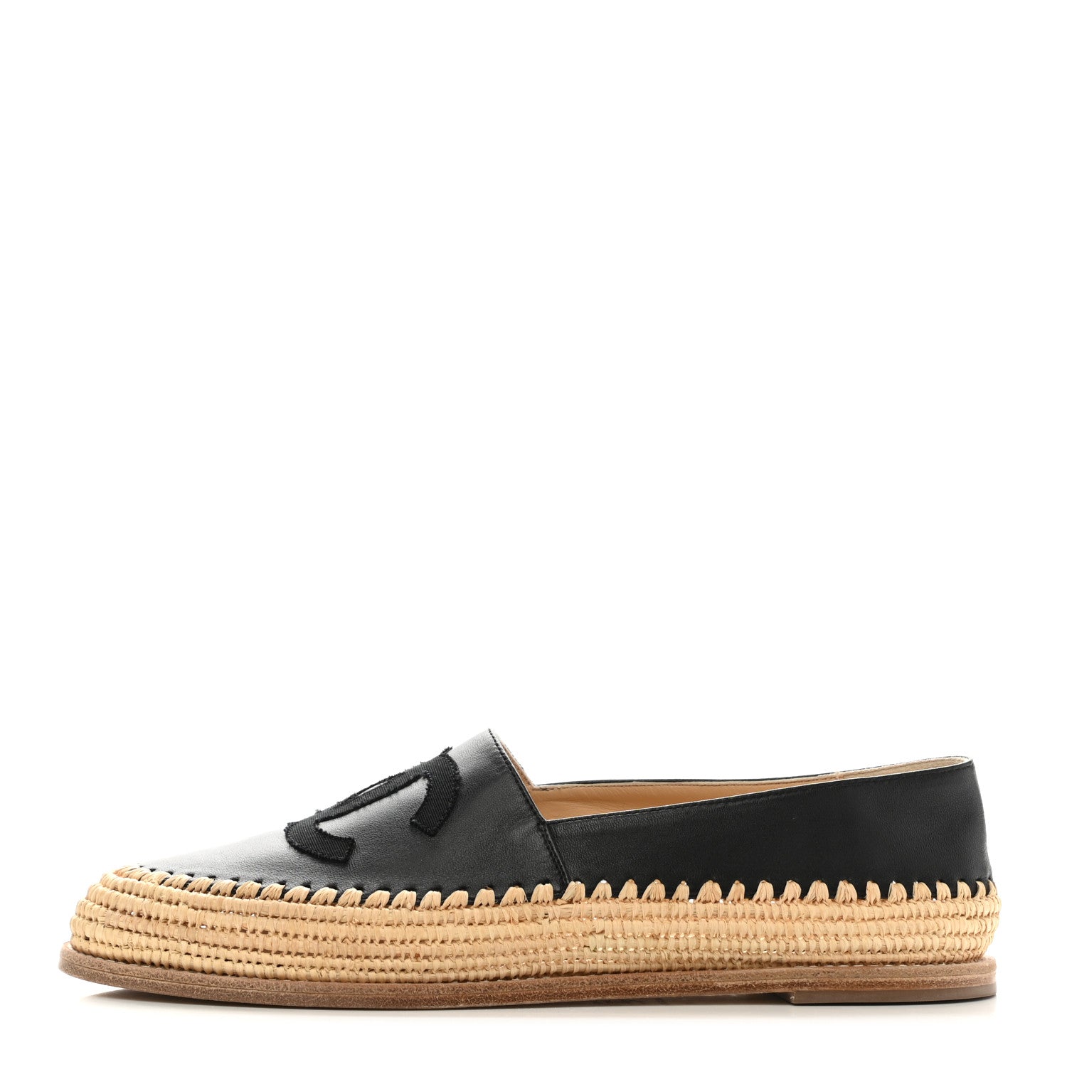 Chanel Lambskin Grosgrain CC Espadrilles 40 Black 1 of 10