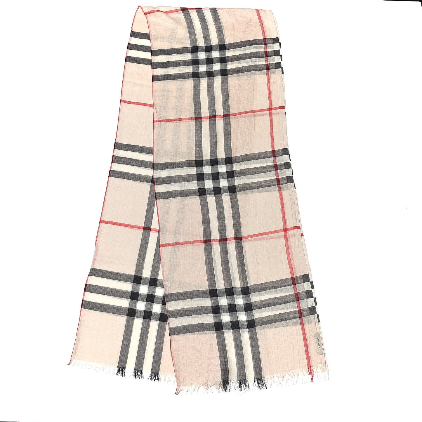Wool Silk Gauze Giant Check Scarf Trench