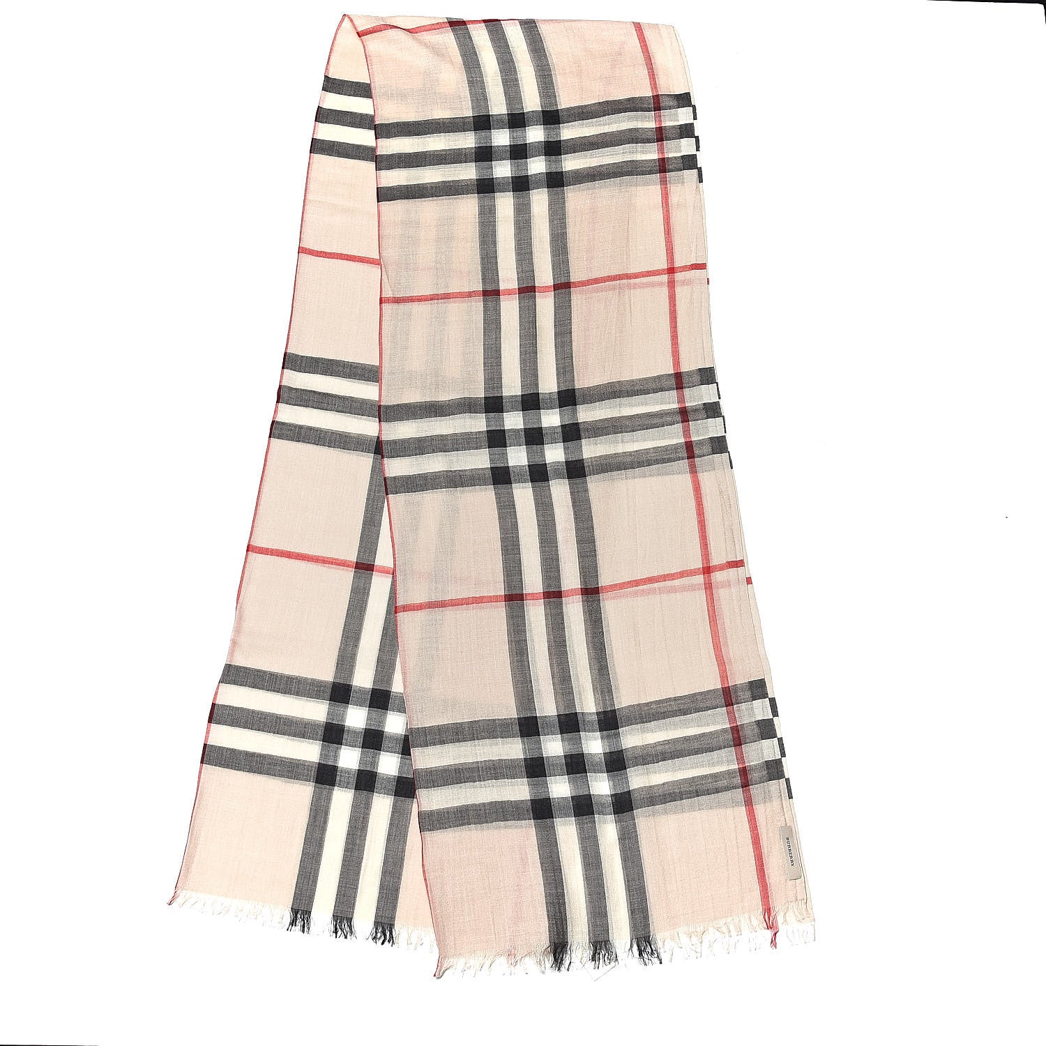 Burberry Wool Silk Gauze Giant Check Scarf Trench 3 of 4