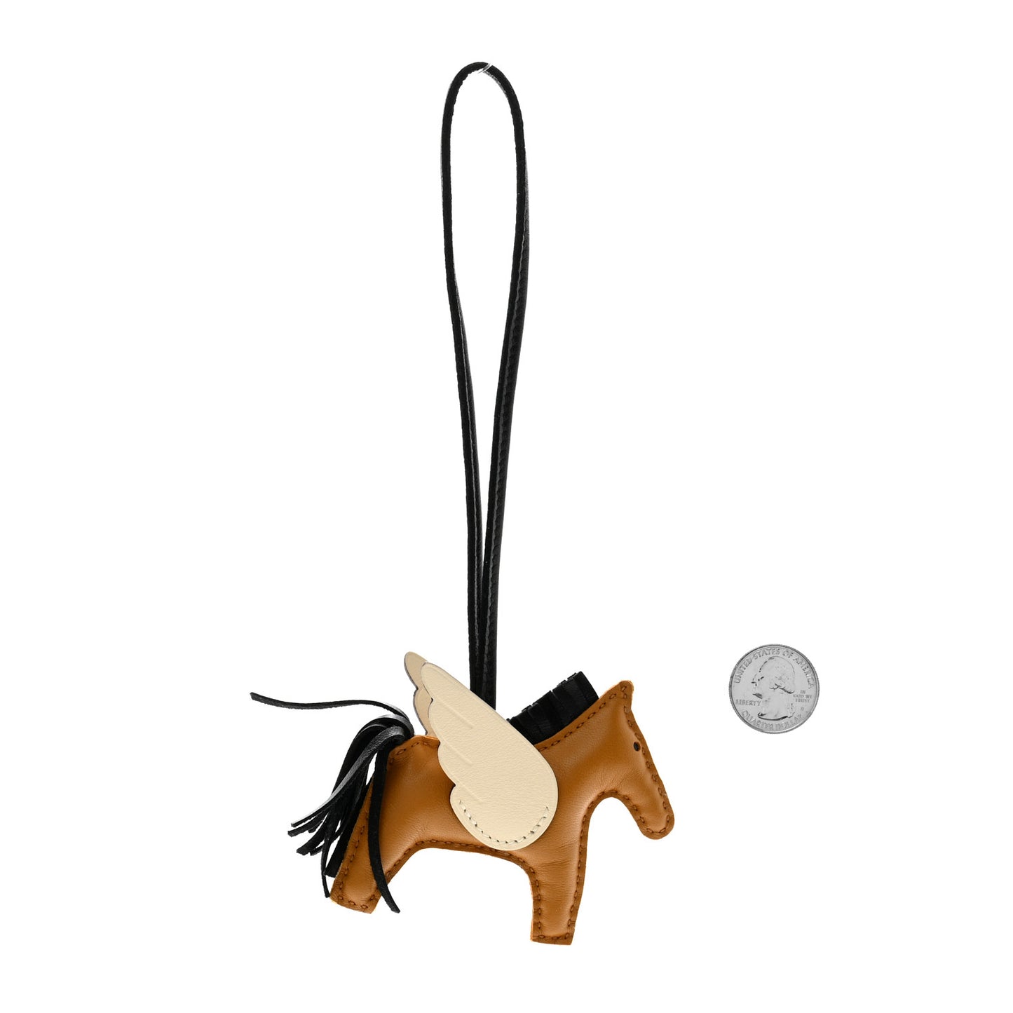 Milo Lambskin Grigri Rodeo Pegase Horse Bag Charm PM Sesame Black Nata